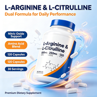 Complément Alimentaire Sportif Personnalisé à Marque Blanche : Capsules de L-Arginine et L-Citrulline, Complexe d'Acides Aminés pour Adultes