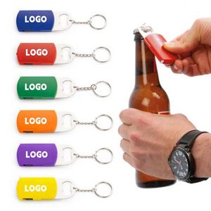 Porte-clés LED miniatures personnalisés avec logo promotionnel, lampe torche, ouvre-bouteille en métal, ruban à mesurer de 1 m/3 pieds, piles incluses - Product Image 1