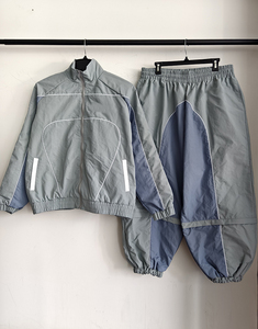 Tute Sportive da Uomo Due Pezzi con Logo Personalizzato Giacca a Vento e <span class=keywords><strong>Pantaloni</strong></span> Larghi in Nylon Produttore di Tute da Ginnastica - Product Image 3