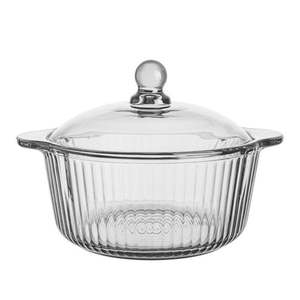 Glass Salad Bowl <b>Camping</b> High Temperature Resistance 800ML Modern Stylish Eco-friendly Food Bowl Tableware Kitchen Home Soup Pot - Product Image 1