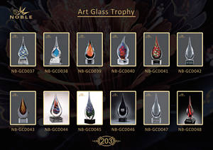 Regali creativi Tear Drop Trofeo Premio di Vetro di Arte su Base In Vetro Nero - Product Image 6