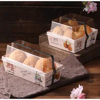 Emballage alimentaire jetable en papier kraft pour sandwichs, pains à hamburger et hot-dogs, avec couvercle en plastique transparent