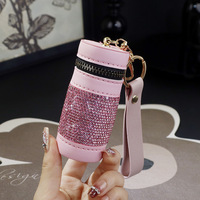 Dompet Koin Kulit Berkilau Sparkle Girls, Dompet Bling dengan Tempat Lip Gloss, Bahan PU untuk Penggunaan Sehari-hari