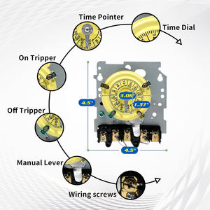 Mécanisme de minuterie mécanique Intermatic T104M uniquement, 208-277 VAC 5HP 40A DPST - Product Image 1