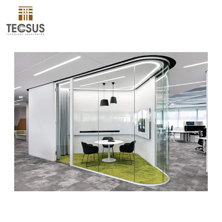 Glass Partition Wall Modern Office Double Frosted Glass Partition Wall