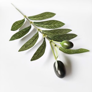 Realistic <b>Artificial</b> Olive Leaf <b>Stem</b> Fake Green Plant For Home Hotel B&B Table Vase Floral Soft Decor - Product Image 1
