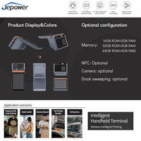 Terminal de point de vente portable Android 15 de 8 pouces avec imprimante thermique 80 mm, NFC, caméra, Bluetooth et USB pour système de commande par code QR en restaurant