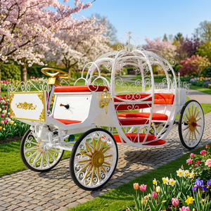 Chariot de princesse Cendrillon motorisé, chariot de mariage de luxe à chevaux, transport spécial à vendre - Product Image 1