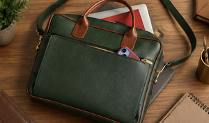 Sac pour ordinateur portable en cuir de veau pleine fleur, sac professionnel pour le travail quotidien, unisexe - Product Image 3