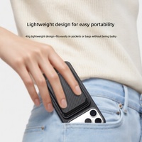 Porte-cartes de téléphone ultra fin en carbone tissé, léger, en fibre d'aramide, portefeuille magnétique, poche pour cartes de crédit, logo personnalisé, vente en gros