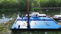 Plateforme de travail flottante multi-usages, barge à pont autopropulsée pour le dragage fluvial