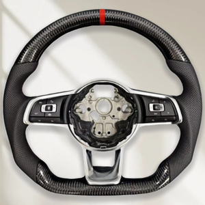 Thể thao sợi carbon da tay lái lắp <span class=keywords><strong>r</strong></span>áp cho Volkswagen VW GTI <span class=keywords><strong>Golf</strong></span> 7 <span class=keywords><strong>r</strong></span> Passat MK6 GTD MK7 sửa đổi Jetta - Product Image 1