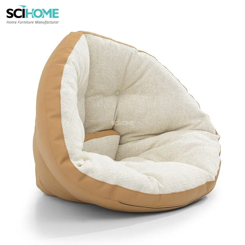 SCIHOME Sofá perezoso Tela Bean Bag Sofá múltiple extensible redondo