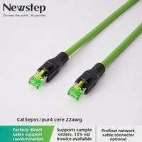 Kabel Ethernet Industri Profinet/EtherCAT 4-inti M12 RJ45 yang Sangat Fleksibel, Berpelindung Ganda, dan Disesuaikan Pabrikan