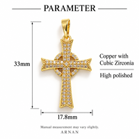 Pendentif Croix ARNAN en Laiton Plaqué Or, Breloque pour Fabrication de Bijoux DIY, Bracelet, Collier, Accessoires de Mode Audacieux, Vente en Gros