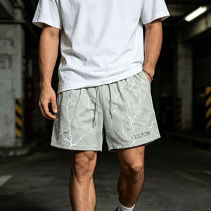 Shorts de basket-ball en maille pour hommes, de haute qualité, avec impression par sublimation sur toute la surface, en polyester, pour la salle de sport et l'entraînement, avec une entrejambe de 5 pouces et une poche - Product Image 1