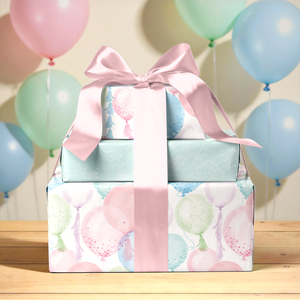 Watercolor Balloon Gift <b>Wrap</b> <b>Paper</b> Tassel Balloon Pattern Double Sided For Girl Birthday Party Favor Box Craft Wrapping Sheet - Product Image 3