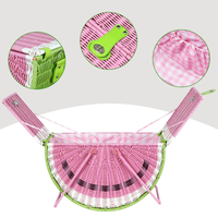 Panier de pique-nique en rotin tressé en forme de pastèque, fait main, en plastique, avec poignée, pour décoration extérieure et intérieure