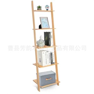Ladder <b>Shelf</b> Wooden Storage Rack 5 Tier Multifunctional Bookshelf For Living Room <b>Bedroom</b> Home Organization - Product Image 1