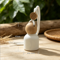 Flacon diffuseur de parfum vide en verre de 10 ml avec bouchon en bois pour voiture, sans logo
