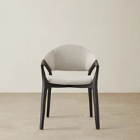 Chaise de salle à manger BST de haute qualité avec revêtement en tissu tressé durable et en cuir, structure en bois de frêne massif, chaise de salle à manger pour restaurant