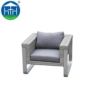 Mobilier modulaire jardin extérieur ensemble de canapés en aluminium osier patio de luxe PE rotin canapés pour jardin extérieur