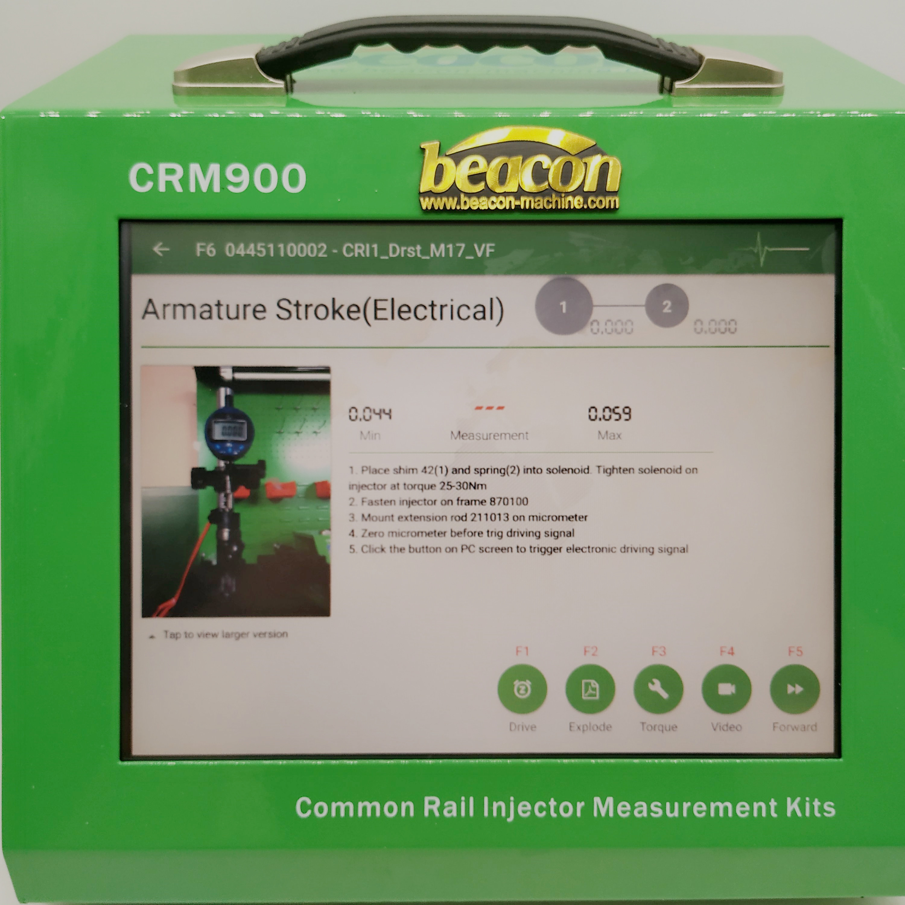 CRM900 común carril inyector herramienta de medición