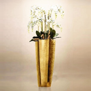 Vases <span class=keywords><strong>en</strong></span> fibre de <span class=keywords><strong>verre</strong></span> dorés pour la <span class=keywords><strong>décoration</strong></span> de la maison - Product Image 1