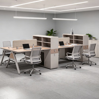 Ensemble de bureaux modernes pour 2, 4 ou 6 personnes, poste de travail en open space avec séparateur de rangement pour bureau