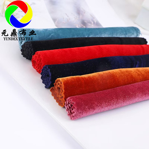 Cổ Phiếu Đã Sẵn Sàng 95% Polyester 5% Spandex Canary Vuông Nhung Căng Trung Quốc Giá Rẻ Spun Vải Nhung Cho Giáng Sinh Quần Áo - Product Image 5