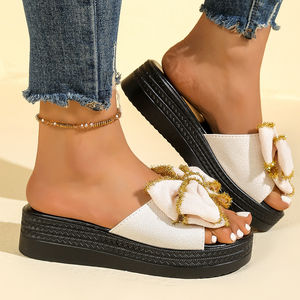 8012 Nouvelle collection été : Sandales compensées à plateforme épaisse pour femme, style international, grandes tailles, motif floral - Product Image 6