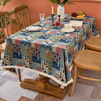 Nappe rectangulaire décorative, nappe à motifs artistiques en mosaïque, cadeau de déménagement pour café et restaurant