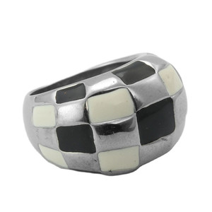 Anillo Cuadrado Geométrico de Acero de Titanio Estilo Europeo Americano, Joyería Punk Retro Unisex Plateada 290108 - Product Image 5