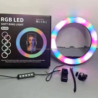 Led Selfie Fill Light ringlight streaming en direct support de téléphone vidéo réglable RGB anneau lumineux pour la prise de vue vidéo tiktok youtube