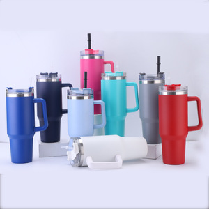 40oz Insulated Stainless Steel <b>Thermal</b> with Straw Vacuum Custom Travel Portable Cups with Handle Tumbler <b>Mug</b> - Product Image 1