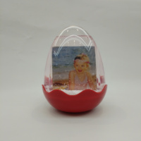 Globe à neige transparent en PS en forme d'œuf, personnalisable avec paillettes, ornement de bureau pour Pâques, la Saint-Valentin, mariage, décoration intérieure, cadeaux