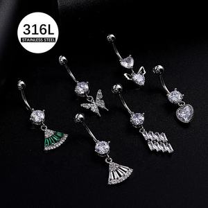 Upport 1 CS Surgical teteel IRCON utterutterfly exy Pewelry omen Elly Ring Avel Ring - Product Image 3