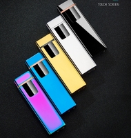 Logo personnalisé Nouveau Style USB Chargeur Écran Tactile Briquet Cigarette Électronique Briquet Petit Coupe-Vent Rechargeable