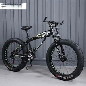 Bicicleta de Montaña con Llantas Gruesas de Acero de Alto Contenido de Carbono, 21 Velocidades, Frenos de Disco Mecánicos Dobles, 26 Pulgadas, Todoterreno, para Playa, Lodo y Carretera - Product Image 6