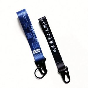 Good Quality Polyester Nylon Webbing Keychain Custom Embroidered Keychain Embroidery Fabric Keychain <b>Ring</b> - Product Image 4