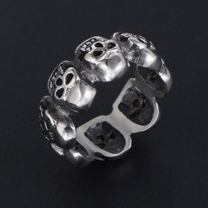 Retro Skull <b>Ring</b> For Men Geometric Skeleton Design Rock Hip Hop Jewelry SA098 - Product Image 2