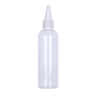Bouteille en plastique PET noire cylindrique avec bouchon à vis cosmétique