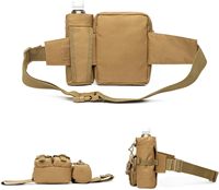 Sac banane tactique personnalisé avec porte-bouteille, en polyester imperméable, ceinture utilitaire pour la randonnée et le camping en extérieur