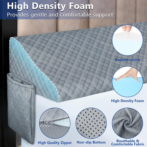 Coussin triangulaire Queen Size 100% fibre <span class=keywords><strong>de</strong></span> bambou, cale-tête en mousse à mémoire <span class=keywords><strong>de</strong></span> forme, rembourrage imperméable pour espace <span class=keywords><strong>de</strong></span> matelas, design à poches sur 2 côtés - Product Image 2
