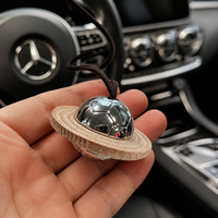 Luxueux Or Argent Alliage Zinc Bois Noyer Désodorisant Auto Arôme Suspendu Décor Intérieur Parfum Huile Ornement Auto