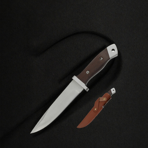 Cuchillo de Supervivencia de Acero Inoxidable con Mango de Madera, Hoja Fija, para Camping y Caza, con Funda, Grado DIY, OEM Disponible - Product Image 3