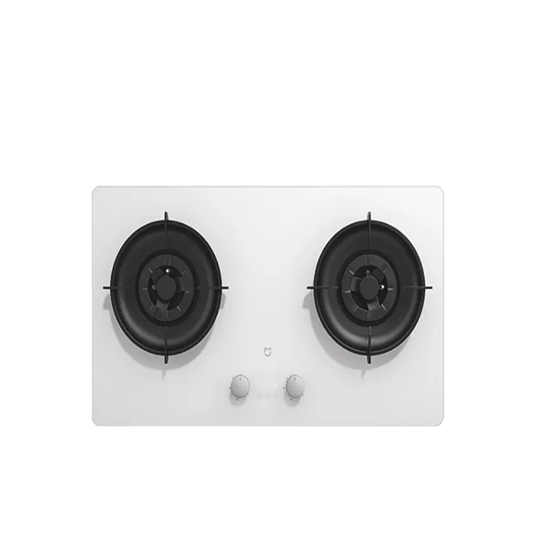 Xiaomi Mijia Fogão a gás com temporizador inteligente S2 Branco (Gás Natural) 5200W Chama Feroz Queimador Duplo embutido Versão CN