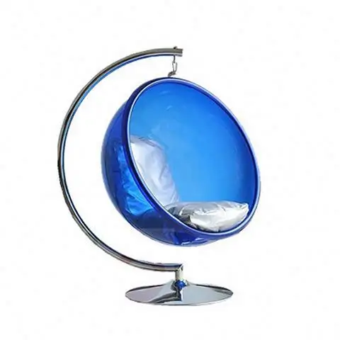 Silla de burbujas transparente, silla de espacio de acrílico azul colgante de vidrio, silla columpio Guangdong