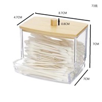 Boîte de rangement en plastique à trois compartiments avec couvercle transparent, option couvercle en bambou, organisation moderne et minimaliste pour la vanité