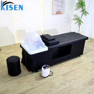 Kisen Plumbed in Shampoo Station <b>Bed</b> Table Basin <b>for</b> Commercial Salons Features Head Spa Water Arch Zen-flow Massage Functions - Product Image 1